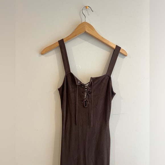 H&M Midi Knit Dress, Brown Bodycon - Picture 4 of 4